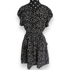 Beat Womens Dress Size XS Black White Polka Dot Pockets Fun Flirty Short Vintage